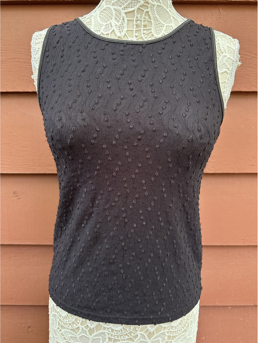 Secret Treasures Black Textured Nylon Tank Top‎
